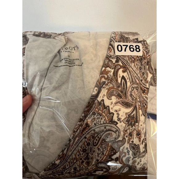 Talbots‎ Blouse Womens Size 2X Multicolor Paisley 3/4 Sleeve V Neck Faux Wrap - Picture 7 of 7